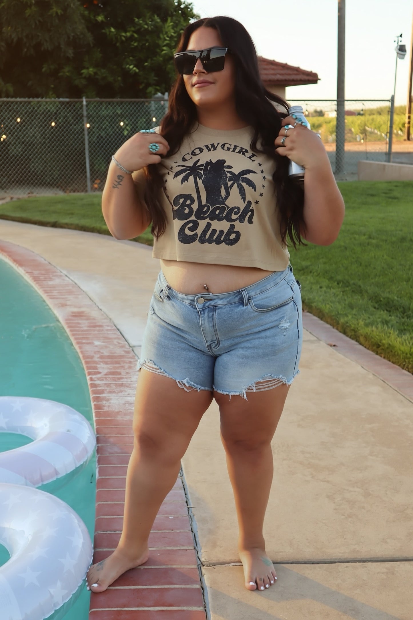 Cowgirl Beach Club Short Crop