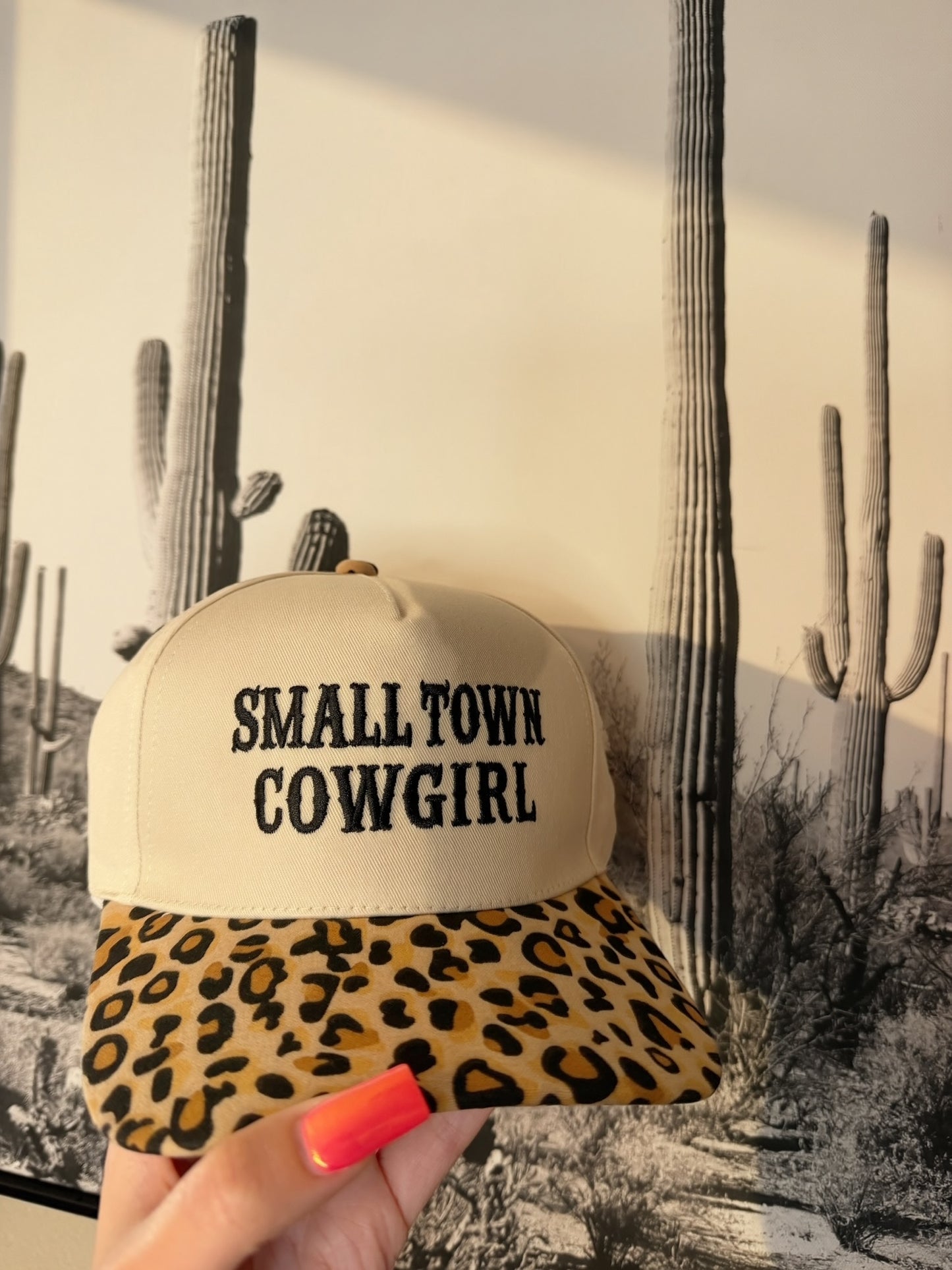 Small town cowgirl trucker hat