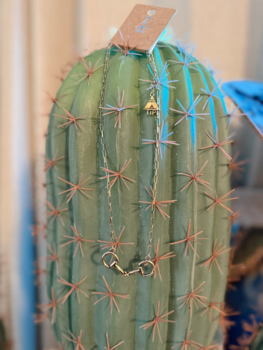 Snaffle Bit Necklace (Gold)