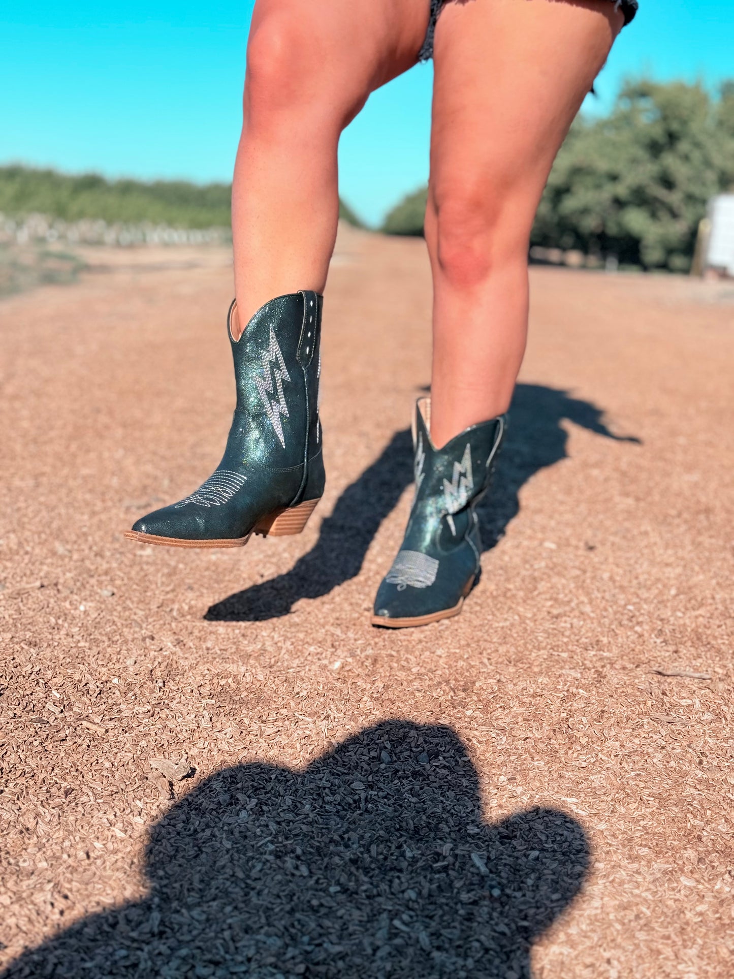 Bowie Teal Metallic Boots