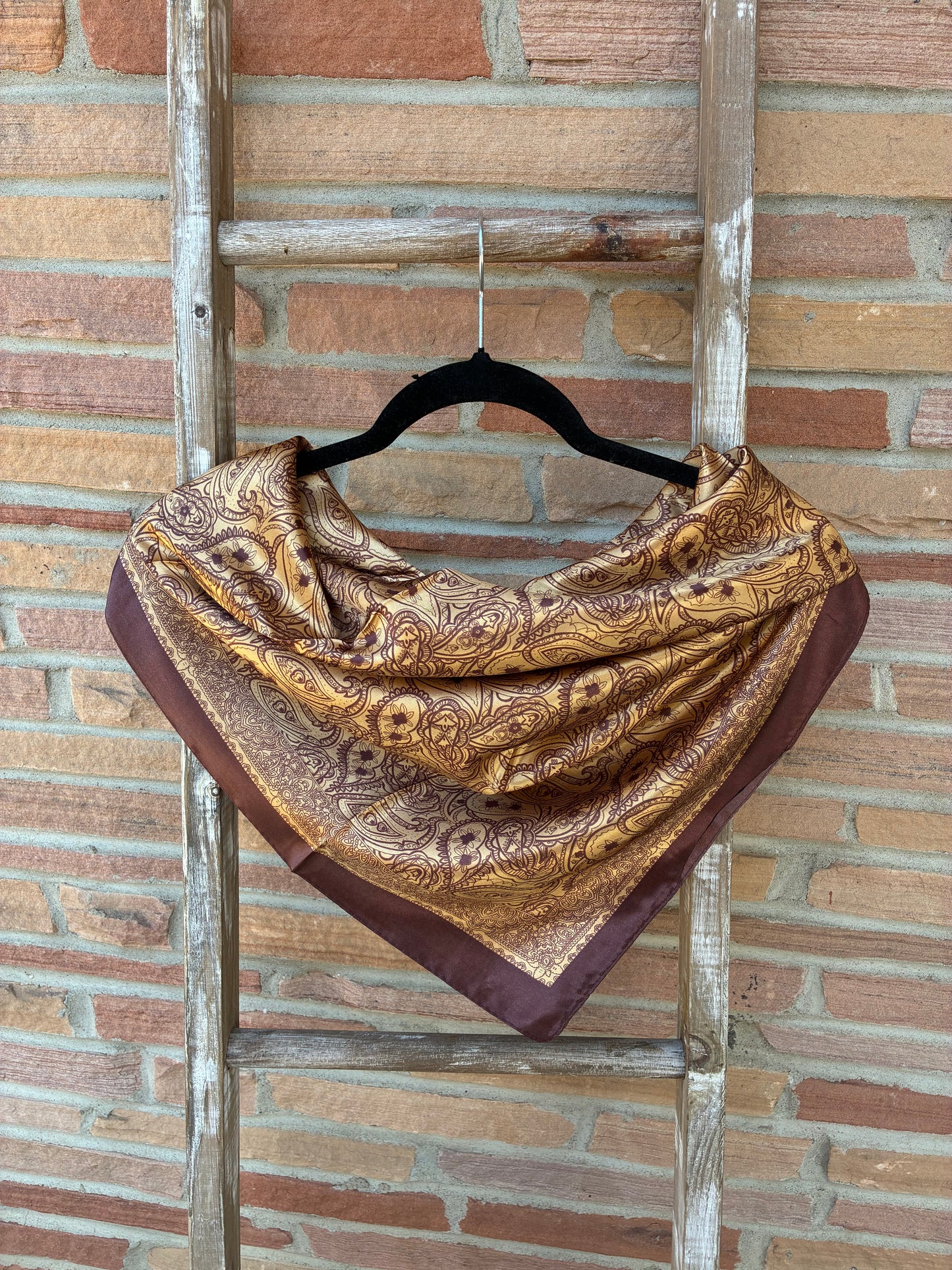 Brown Paisley Print Wild Rag