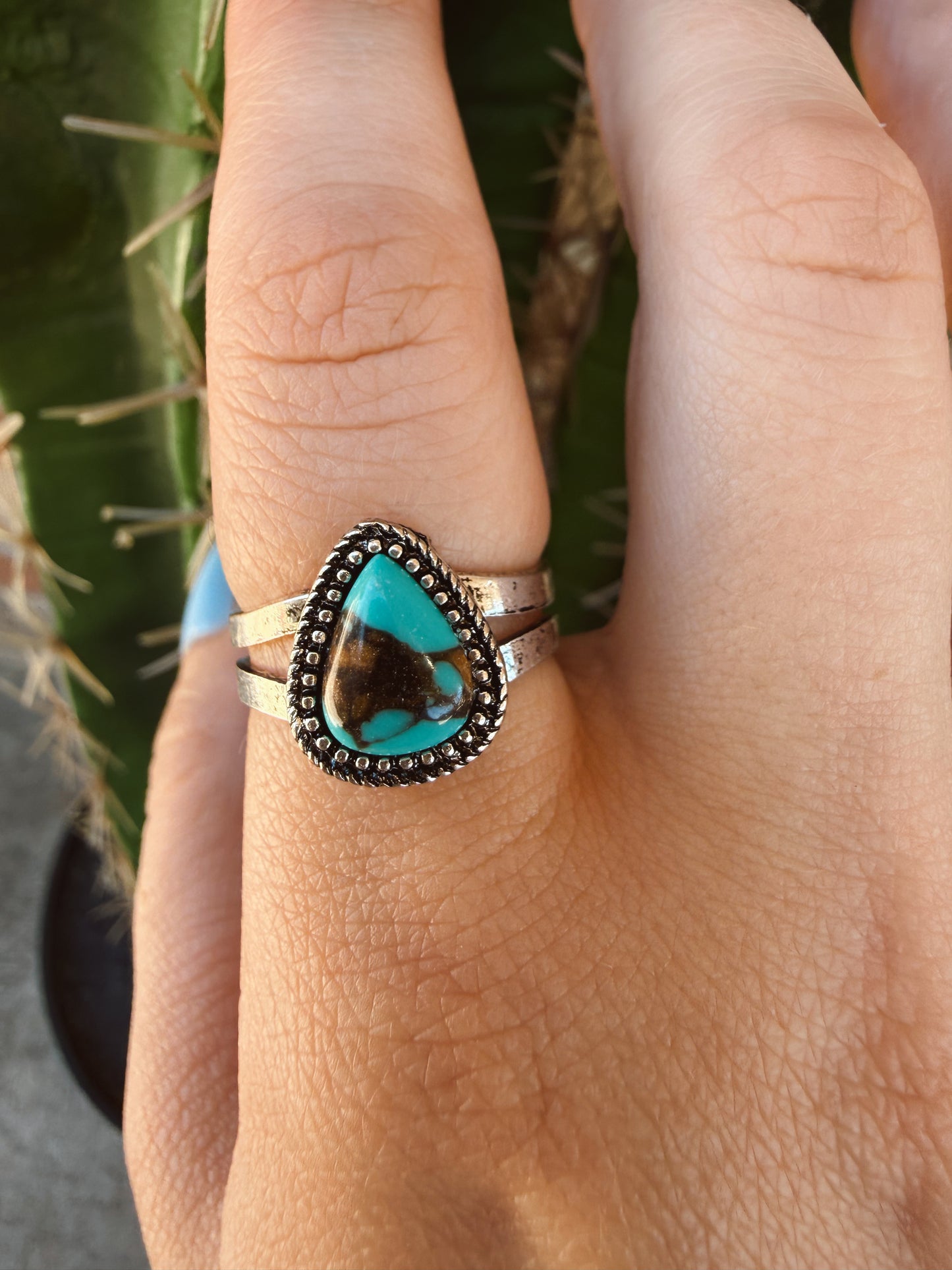 Teardrop Stone Adjustable Ring