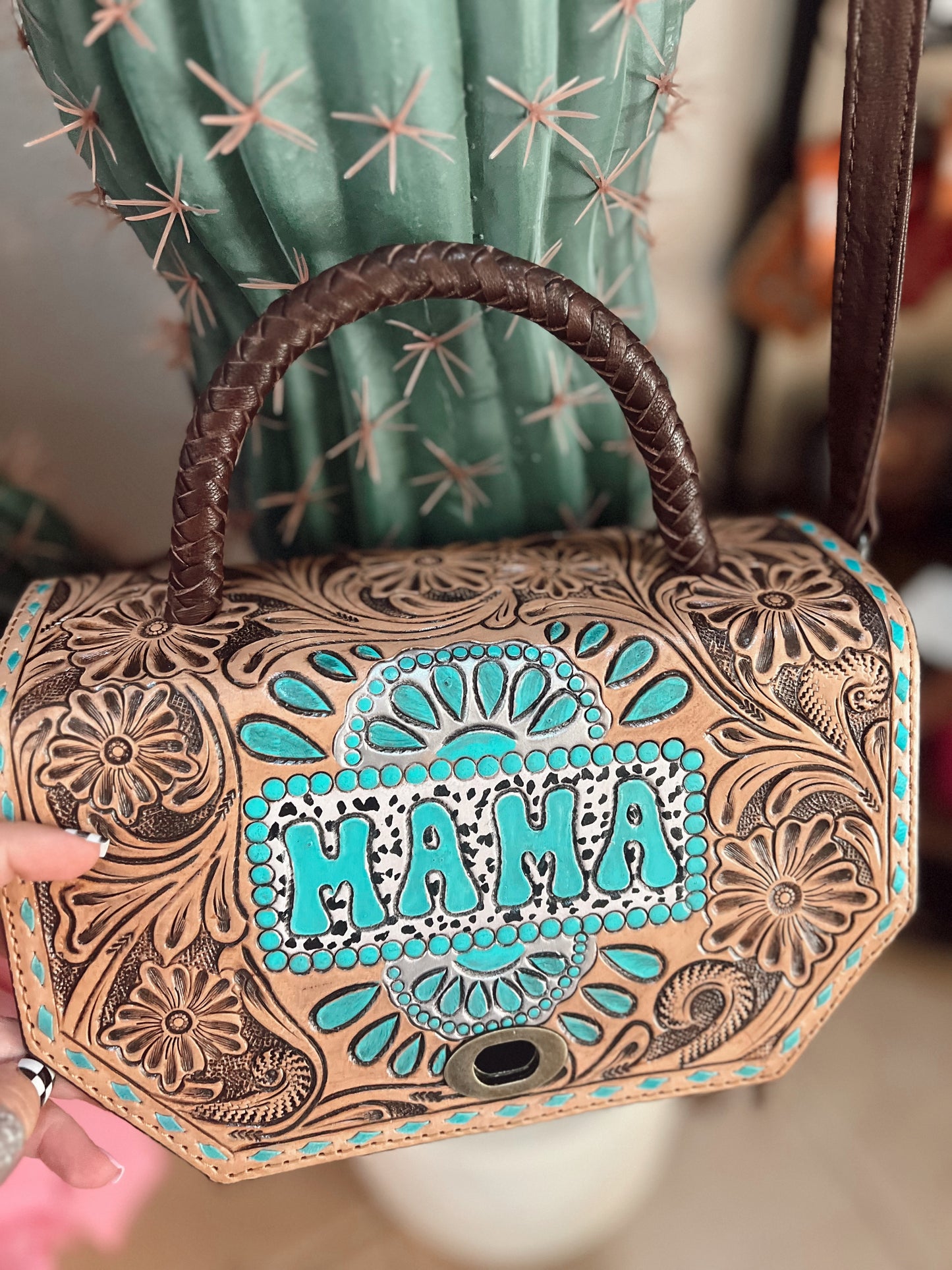 Mama Tooled Cross Body Purse