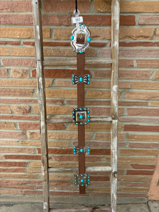 Butterfly Western Concho Vegan Leather Belt