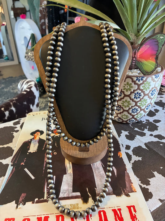 Faux navajo pearl 27" stretch necklace