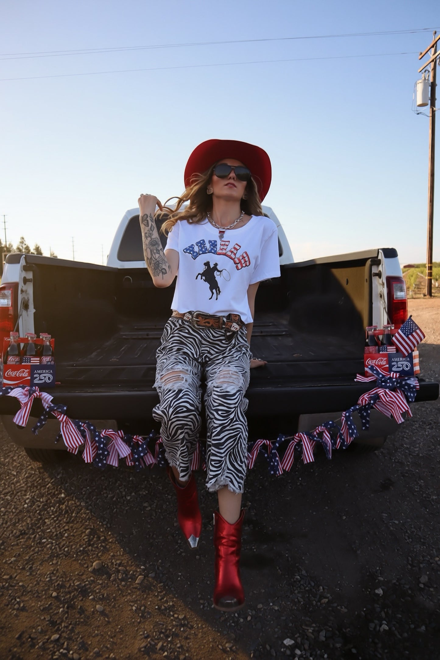 Yeehaw American Cowboy Crop Tee