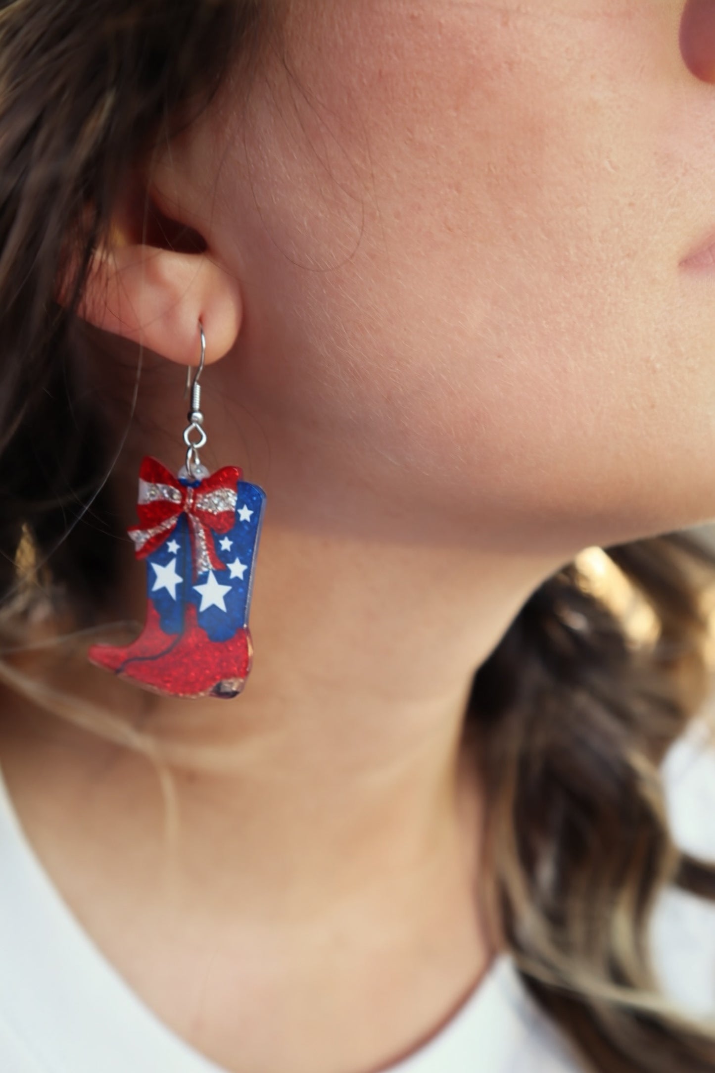 Cowboy Up America Cowboy Boot Earrings