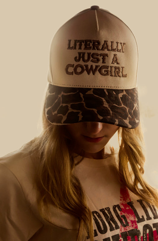 Literally Just a Cowgirl Leopard Trucker Hat