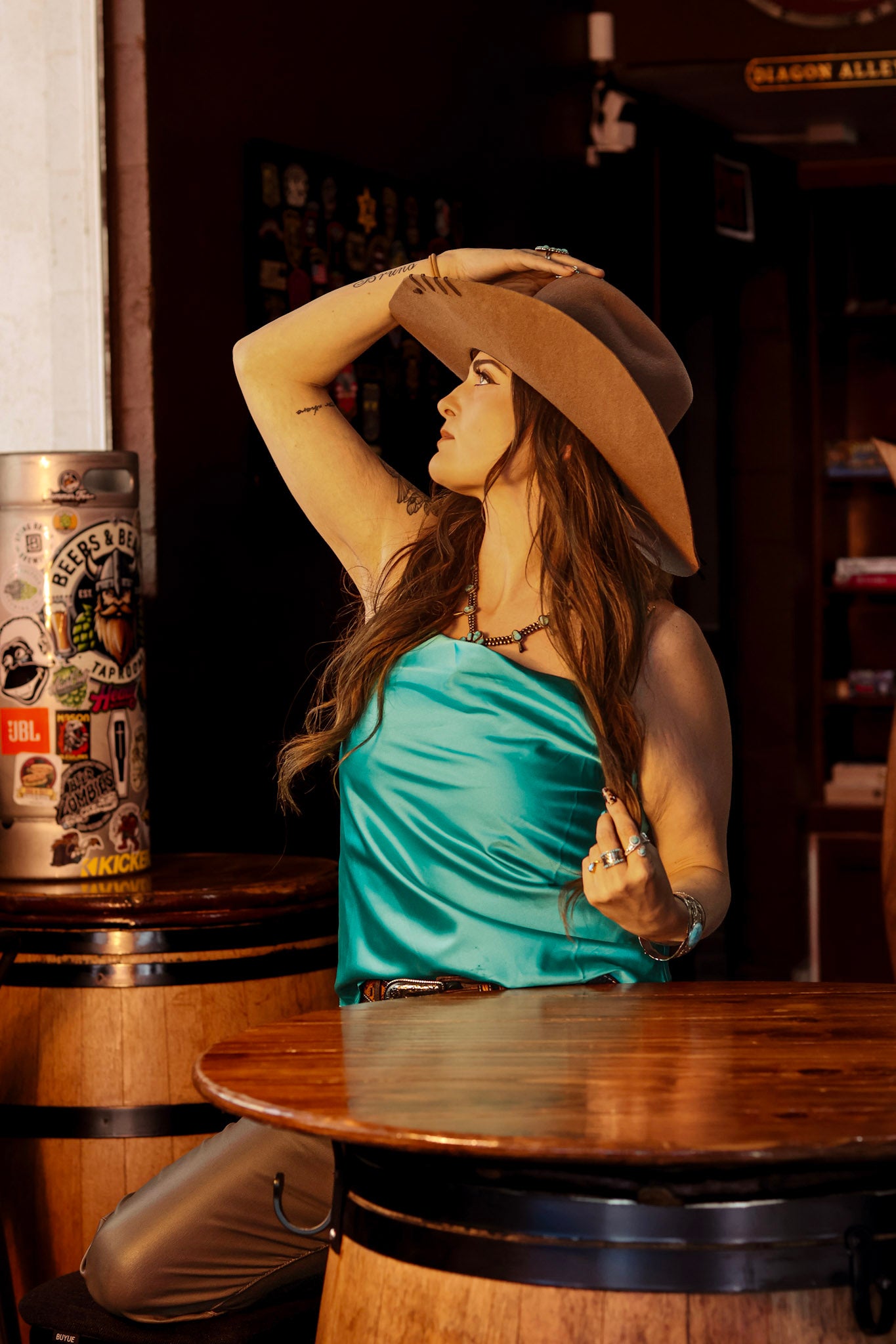 The Southern Spur Cowl Neck Top