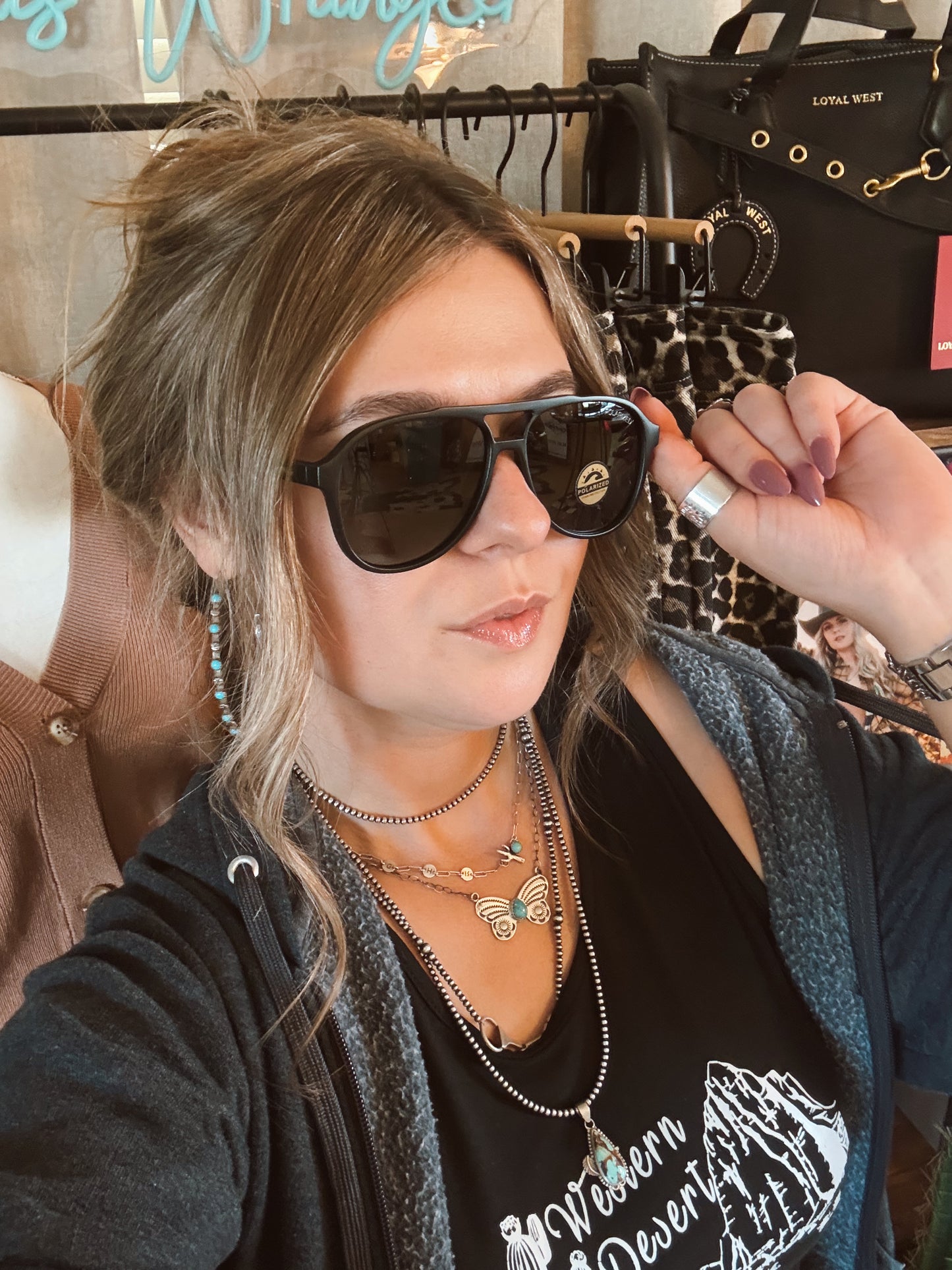 Oversized Polarized Aviator Sunglasses