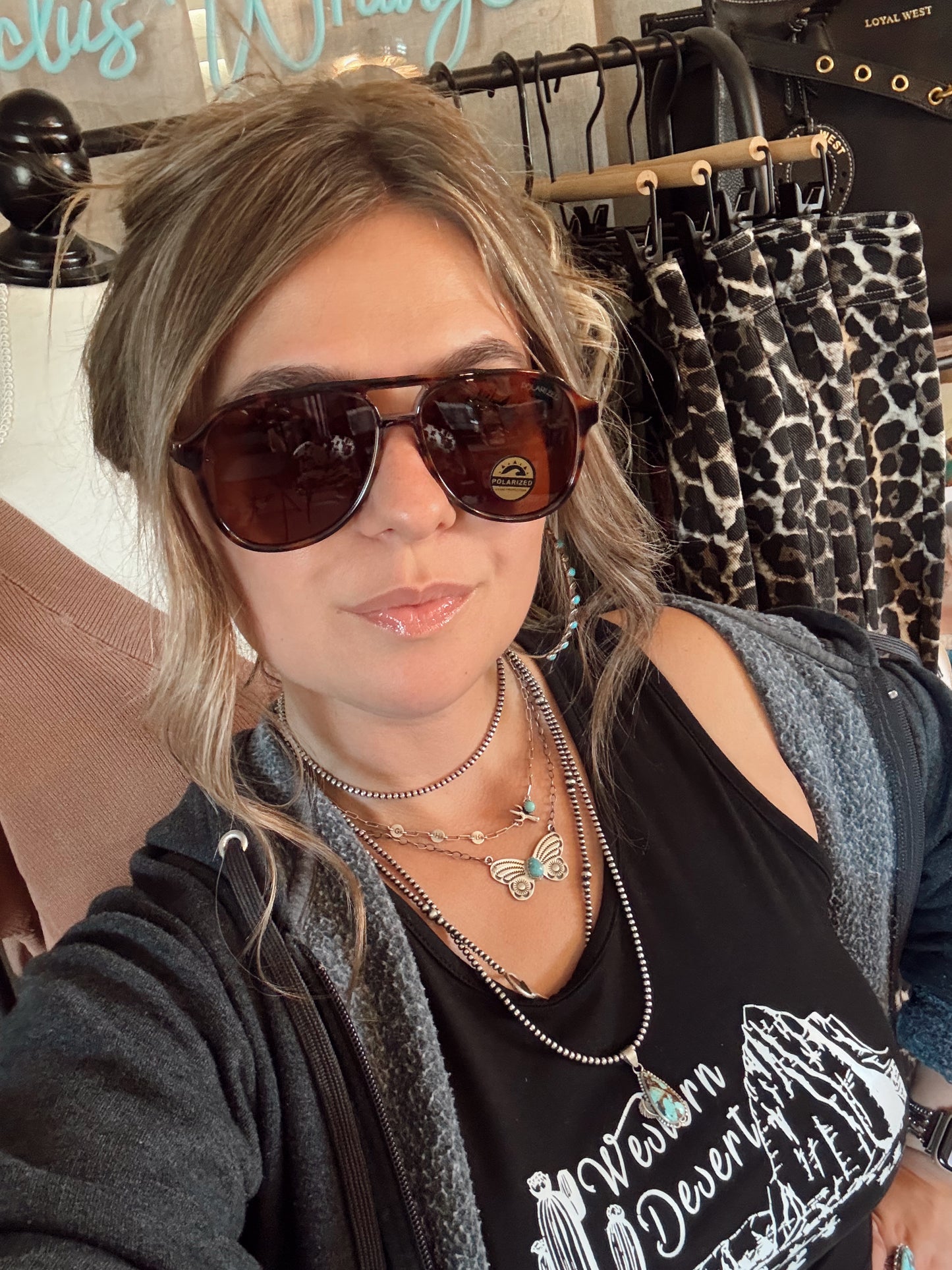 Oversized Polarized Aviator Sunglasses