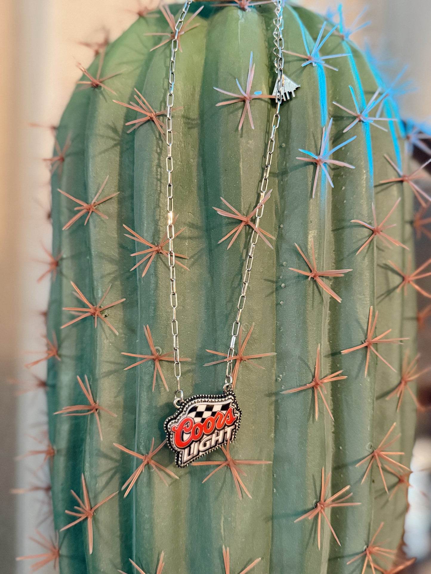 Checkered Beer Time Necklace