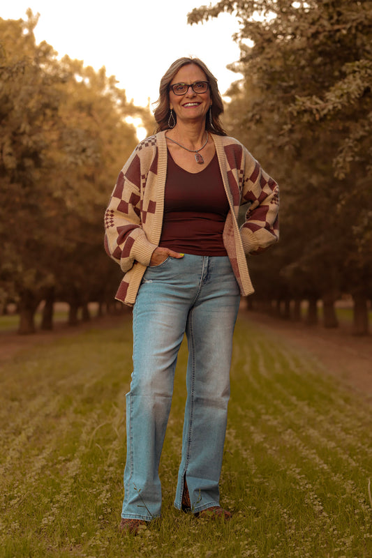 Checkered Autum Cardigan