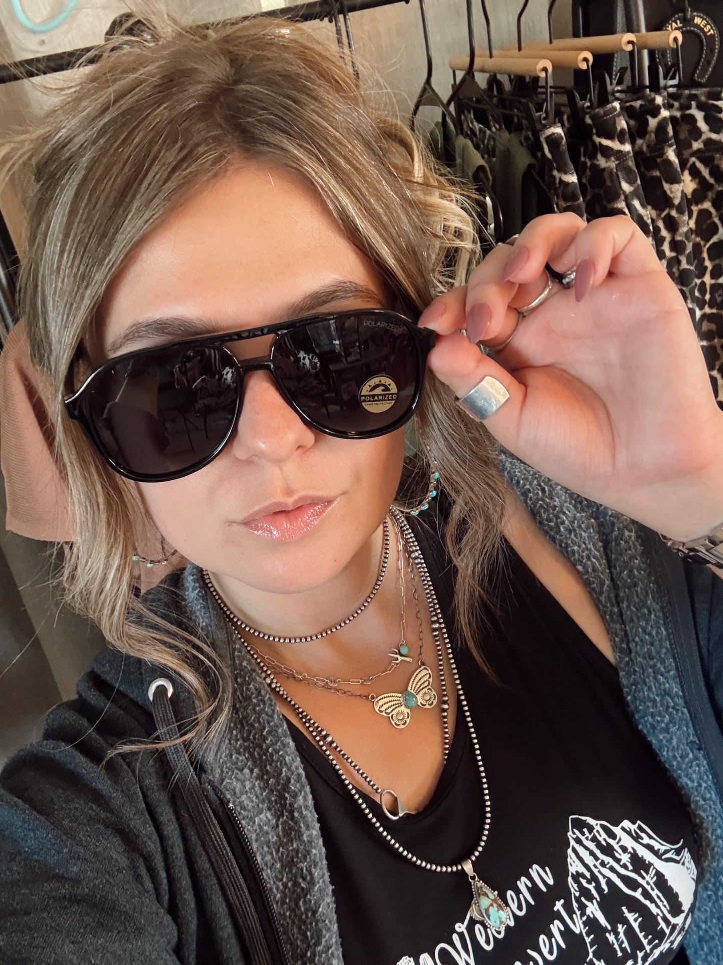 Oversized Polarized Aviator Sunglasses