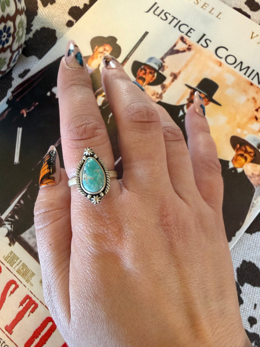 925 sterling silver white water turquoise ring