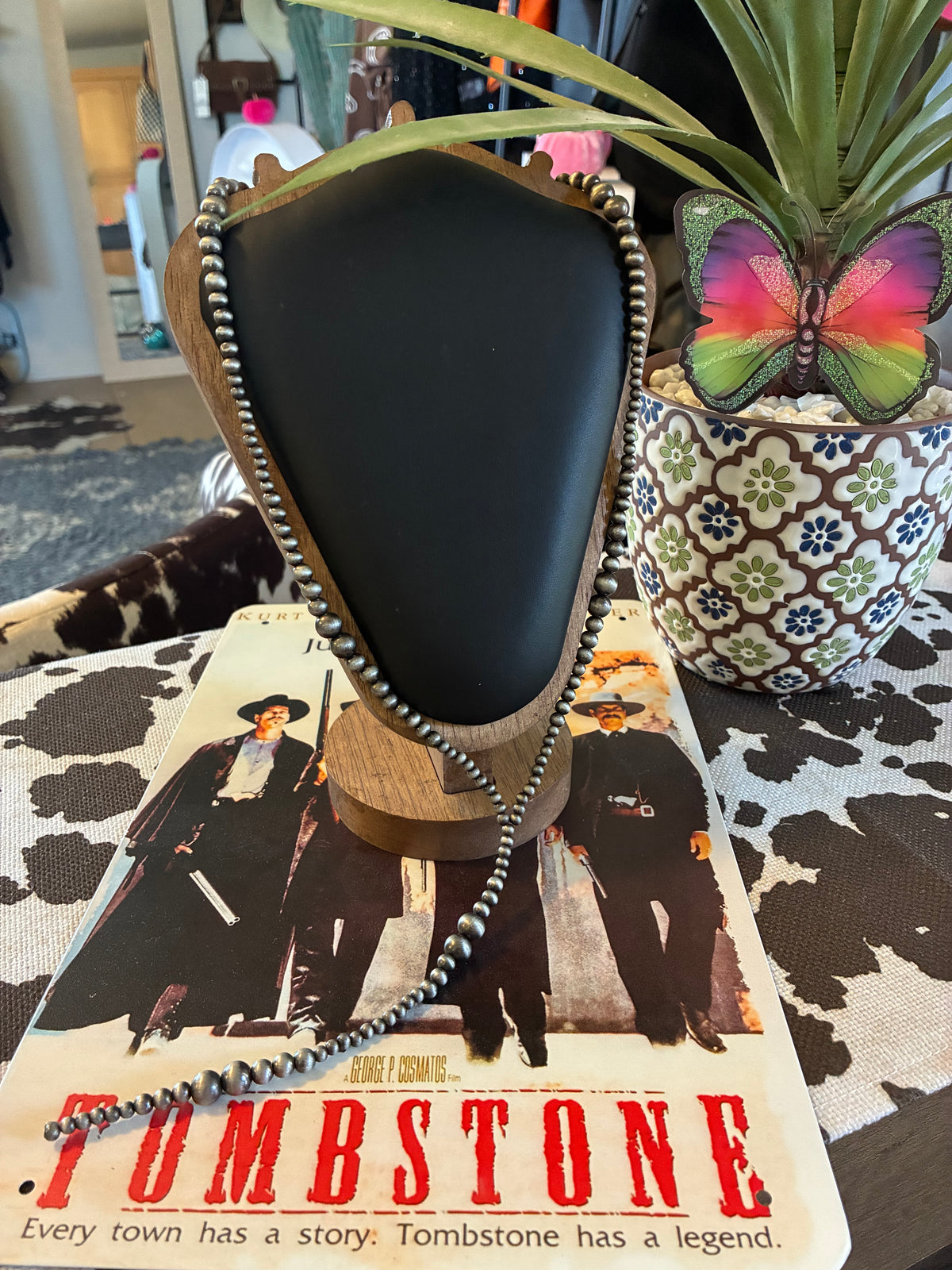 Lariat faux navajo Pearls Necklace