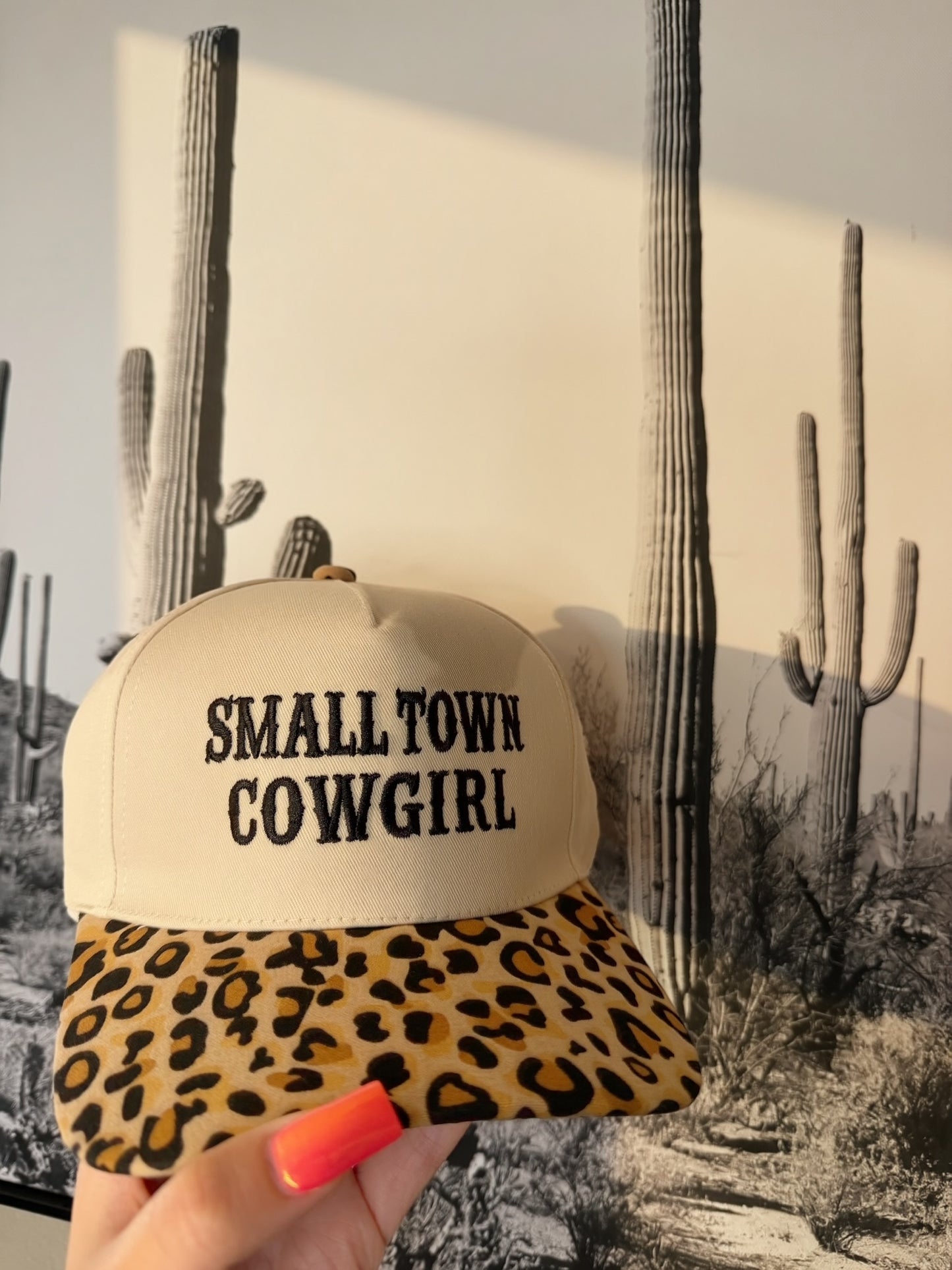 Small town cowgirl trucker hat