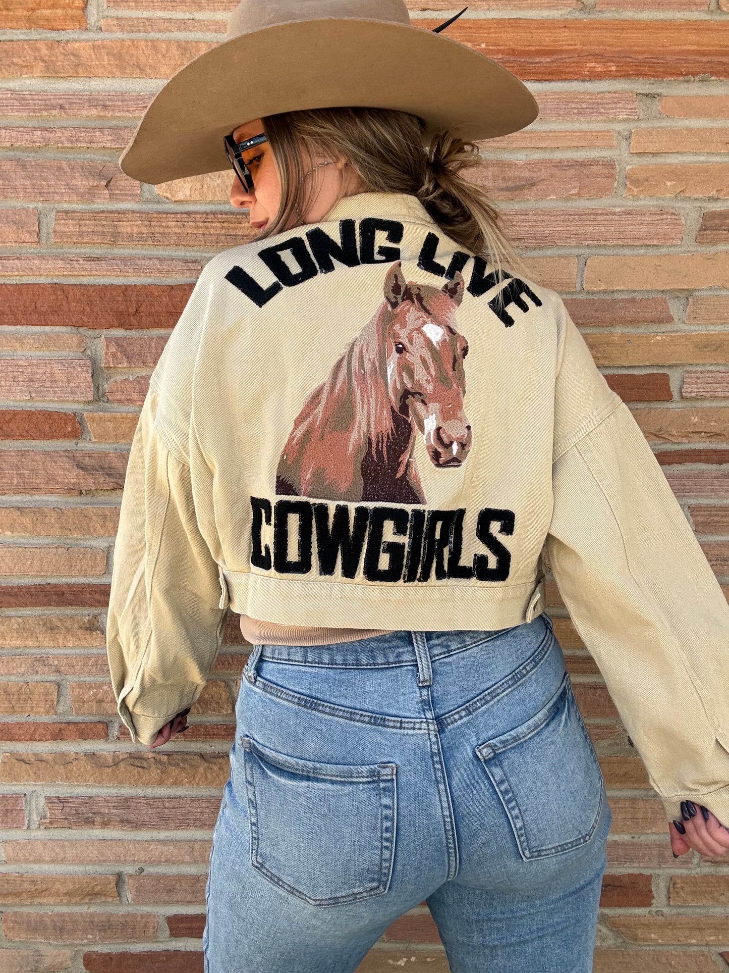 Long Live Cowgirls Patch Twill Denim Jacket