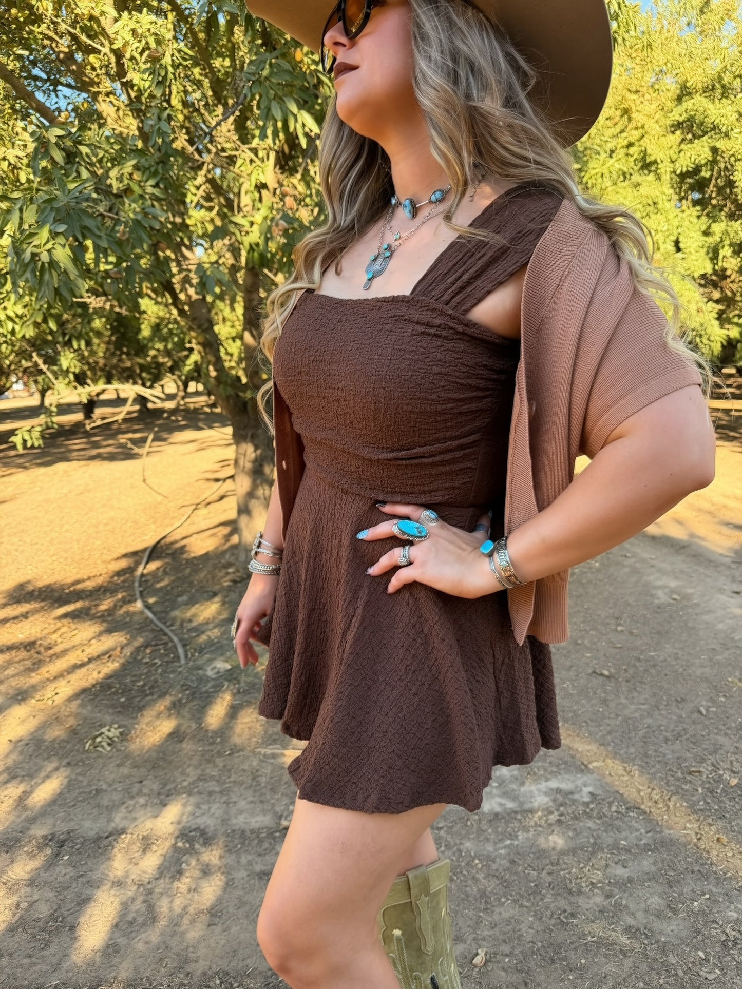 Tumbleweed Trail mini romper dress