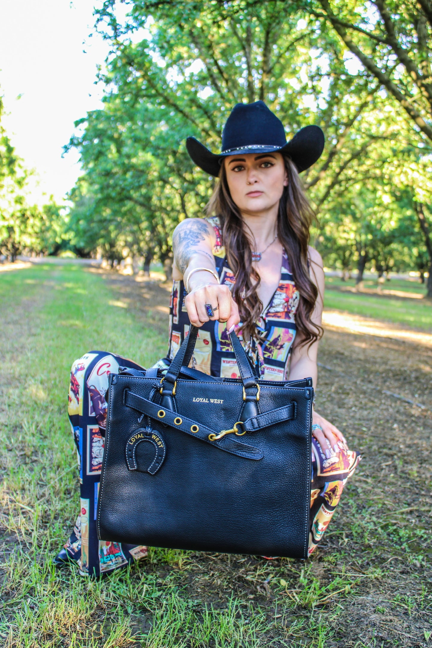 Loyal West Standard Medium Tote Bag in Calfskin Black