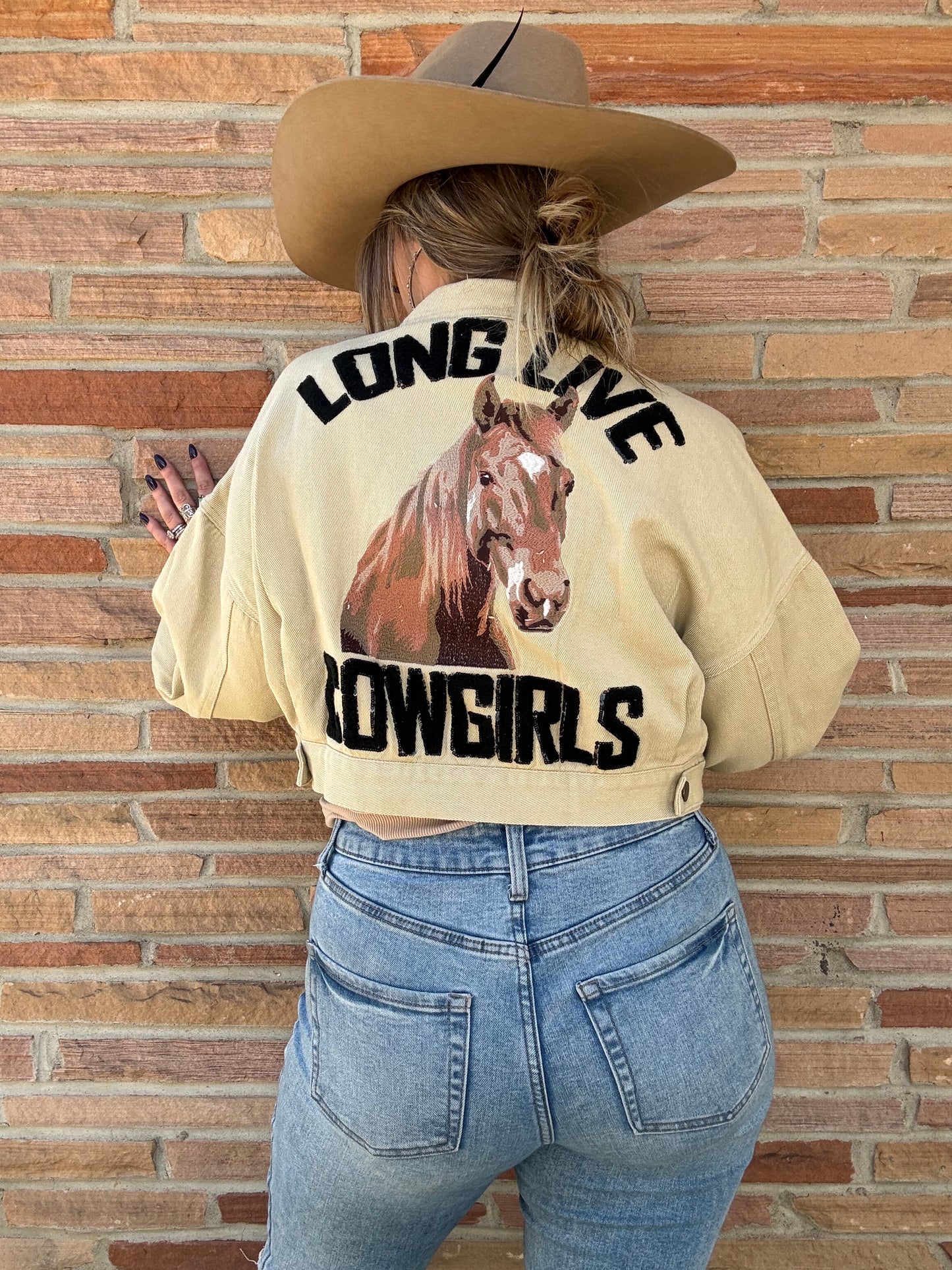 Long Live Cowgirls Patch Twill Denim Jacket