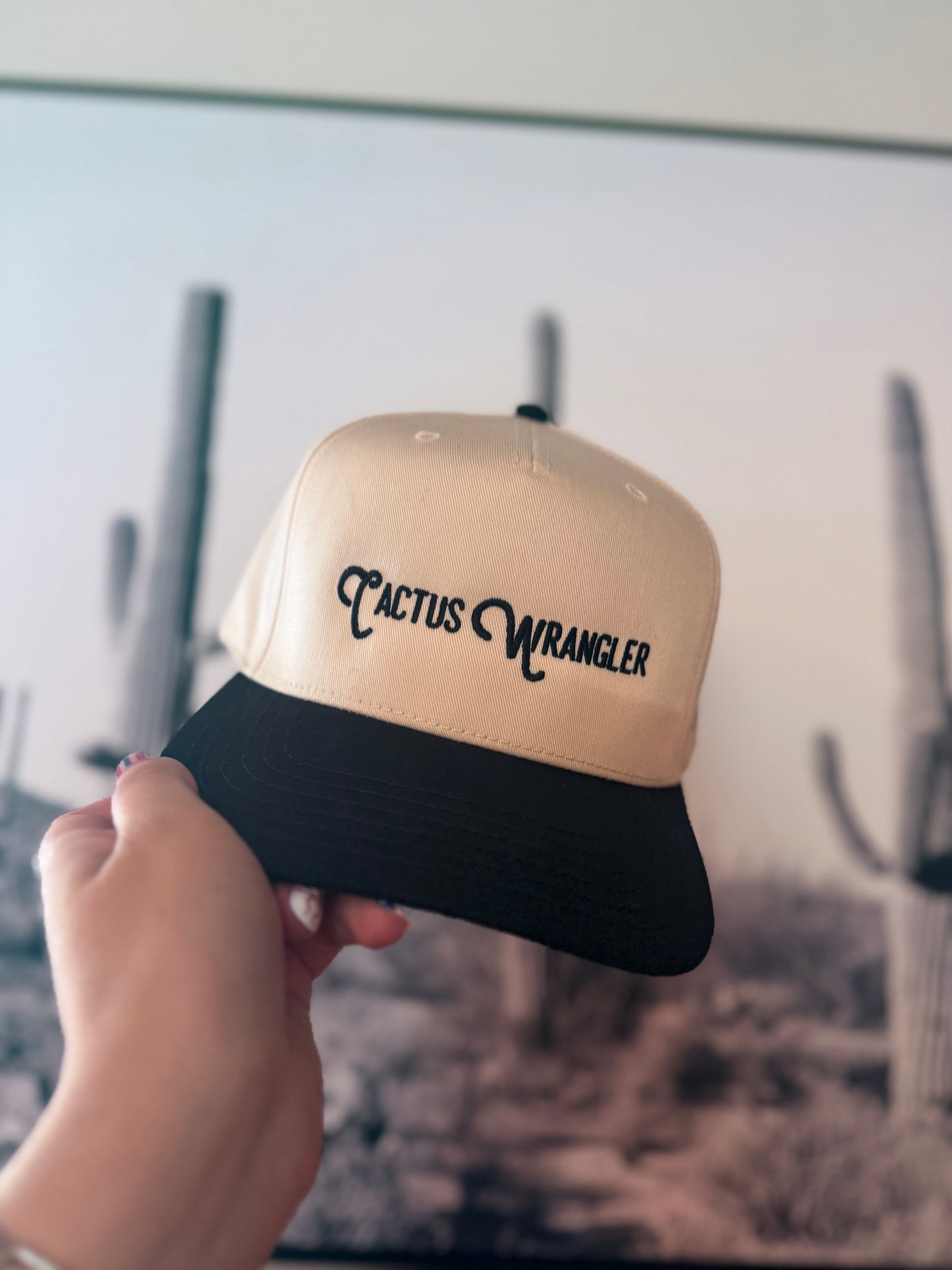 Cactus Wrangler Logo Trucker Hat