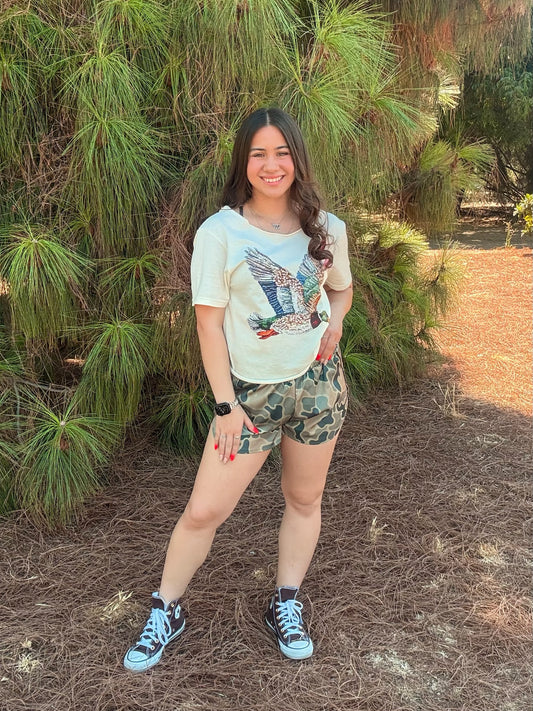 Faux Rhinestone Duck Tee