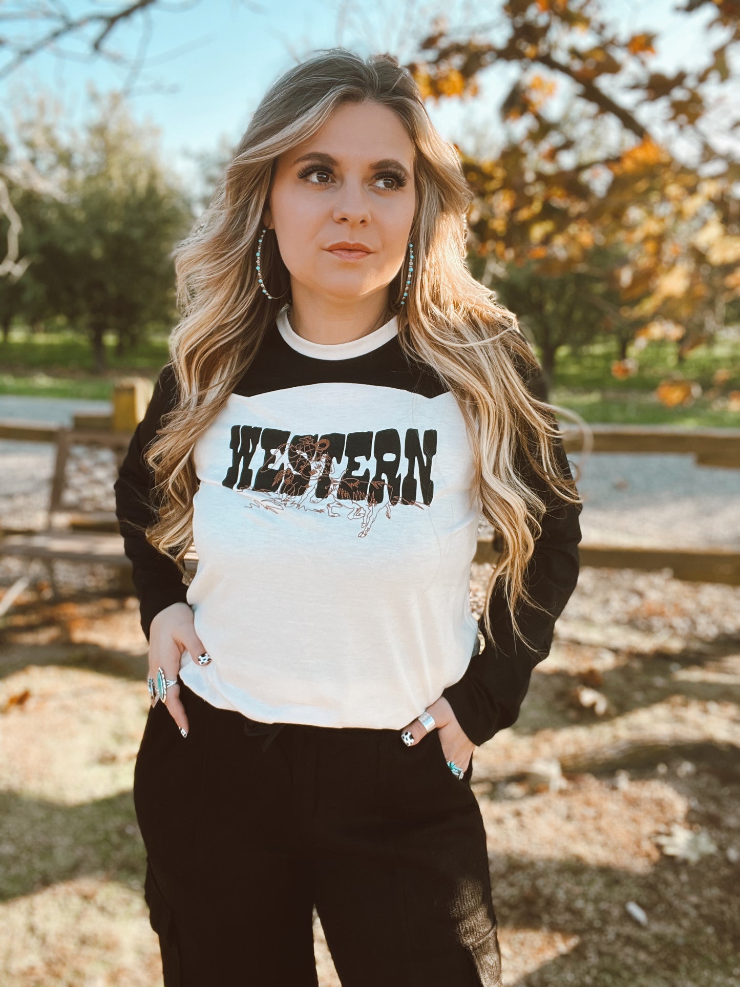 Retro Western Long Sleeve Top