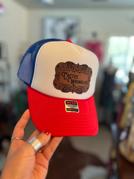 CW Buckle Hat (Red, White & Blue) Trucker Hat