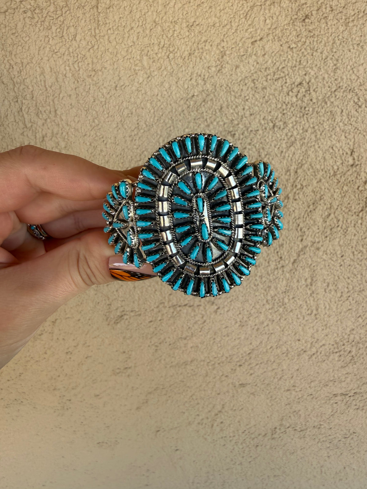925 sterling silver and turquoise needle point cuff Violet Begay