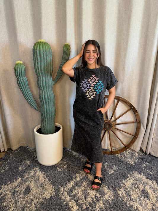 Aztec T-Shirt Dress