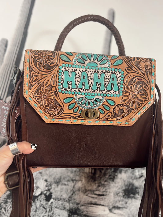 Mama Tooled Cross Body Purse