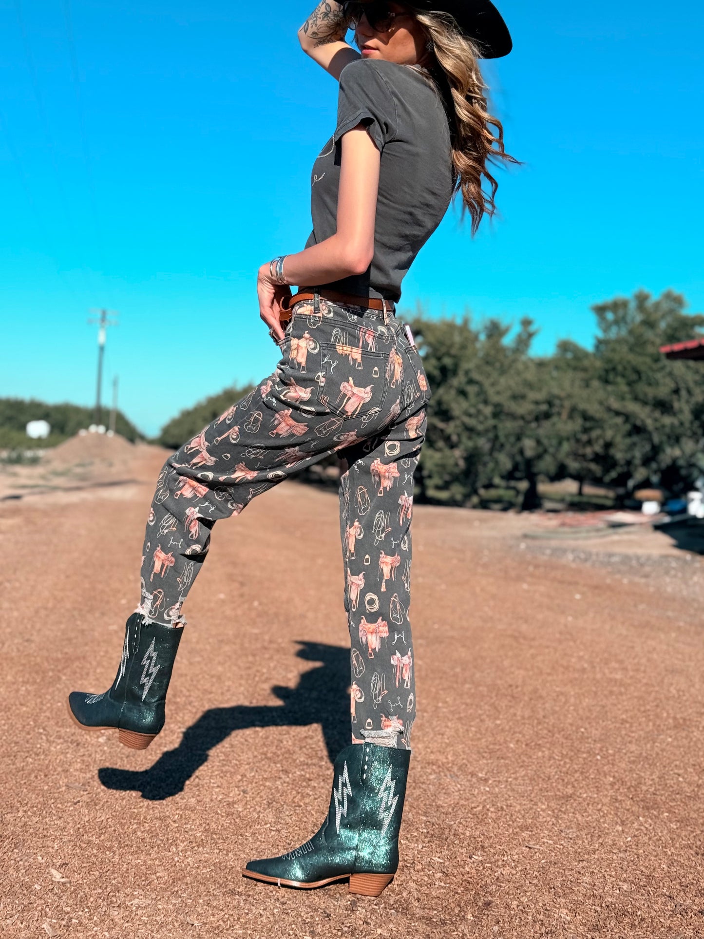 Bowie Teal Metallic Boots