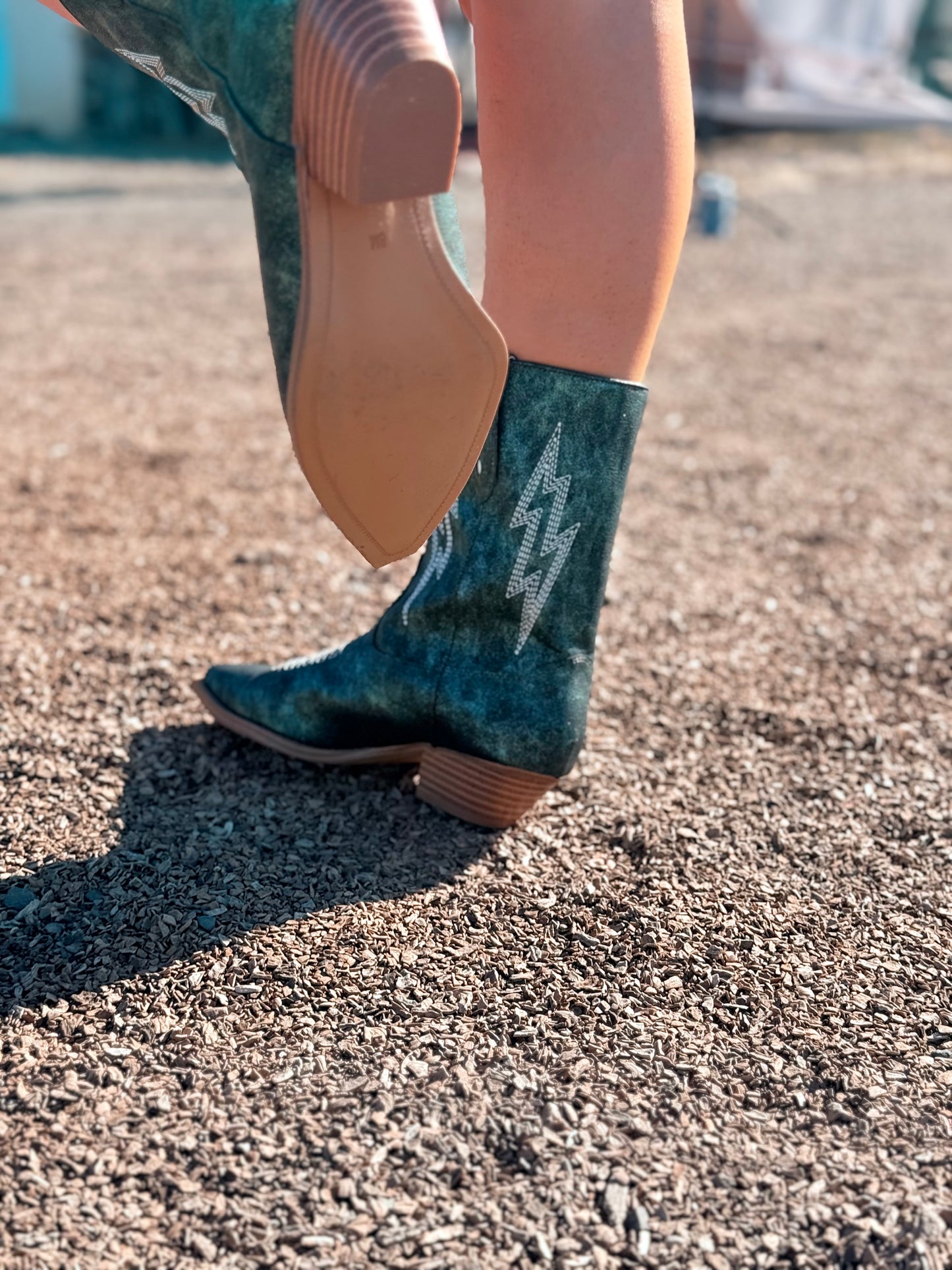 Bowie Teal Metallic Boots
