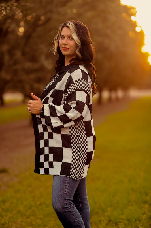 Chasin' You Checkered Cardigan