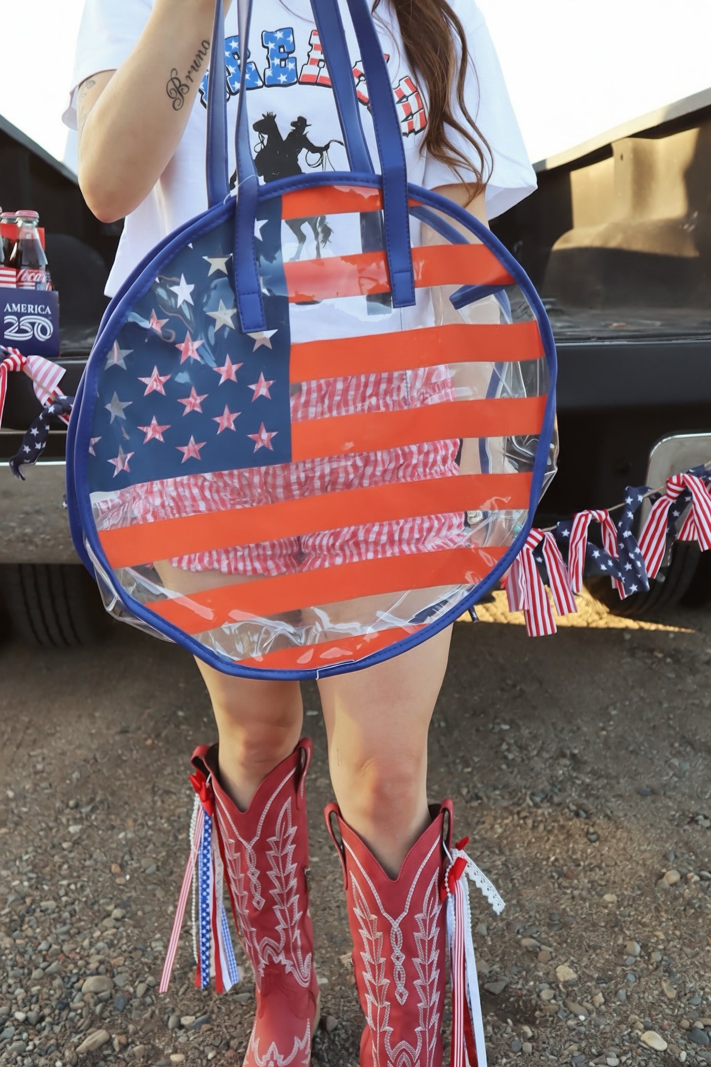 America Clear Round Bag