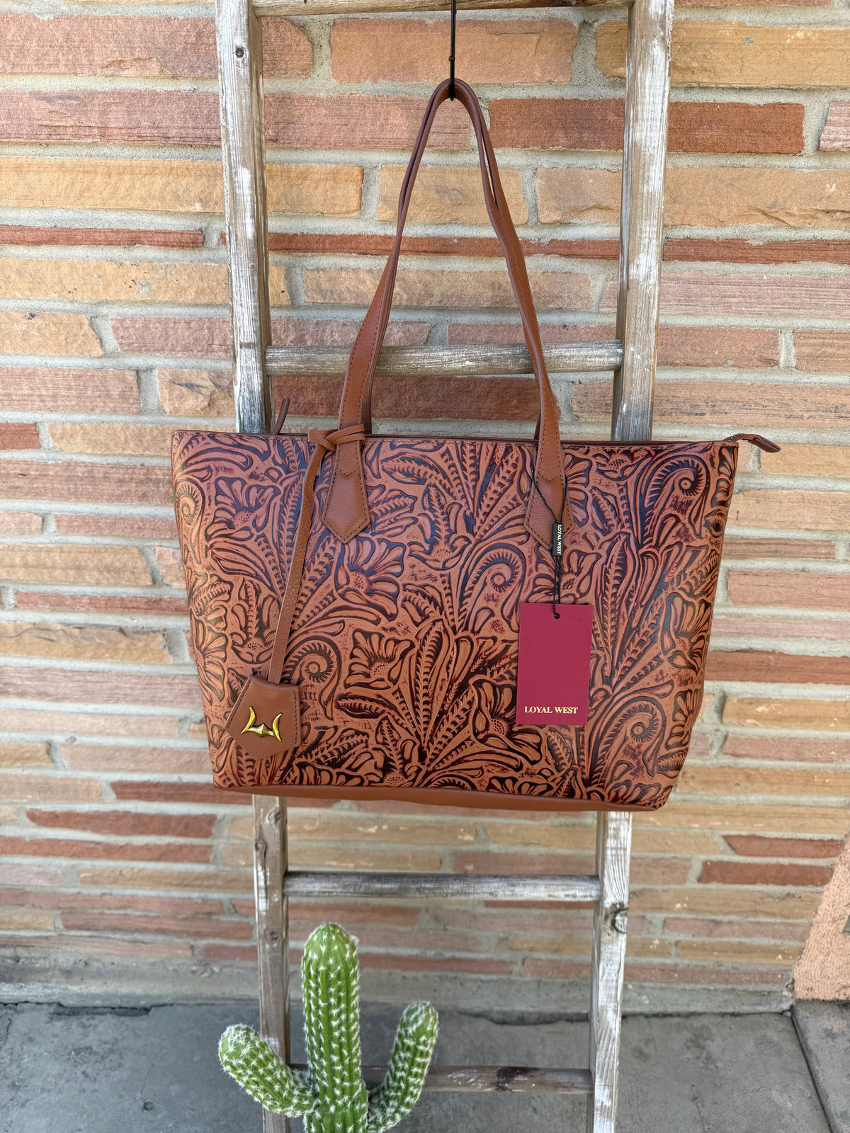 Loyal West California Poppy Large Bag Brown Floral
