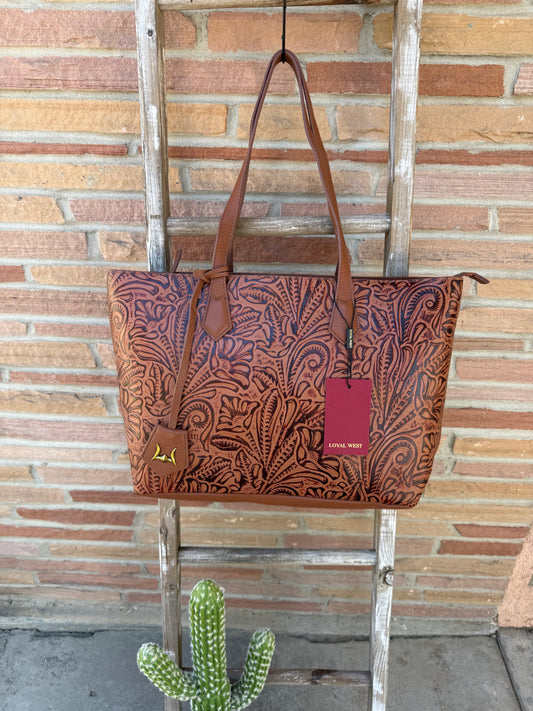 Loyal West California Poppy Large Bag Brown Floral