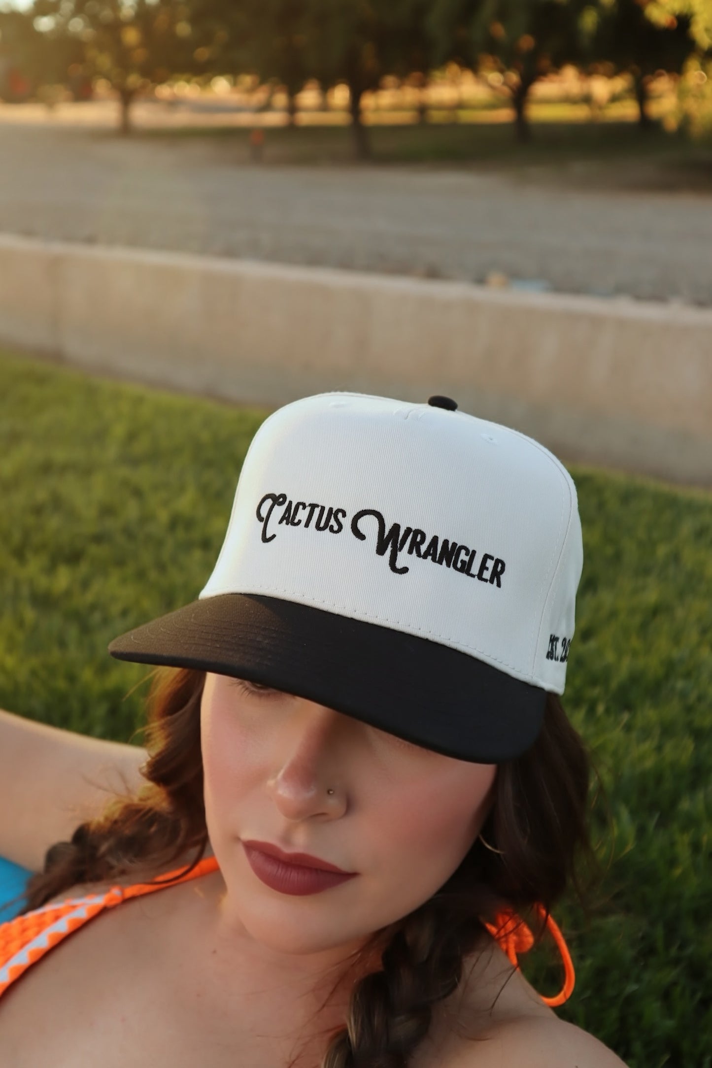Cactus Wrangler Logo Trucker Hat