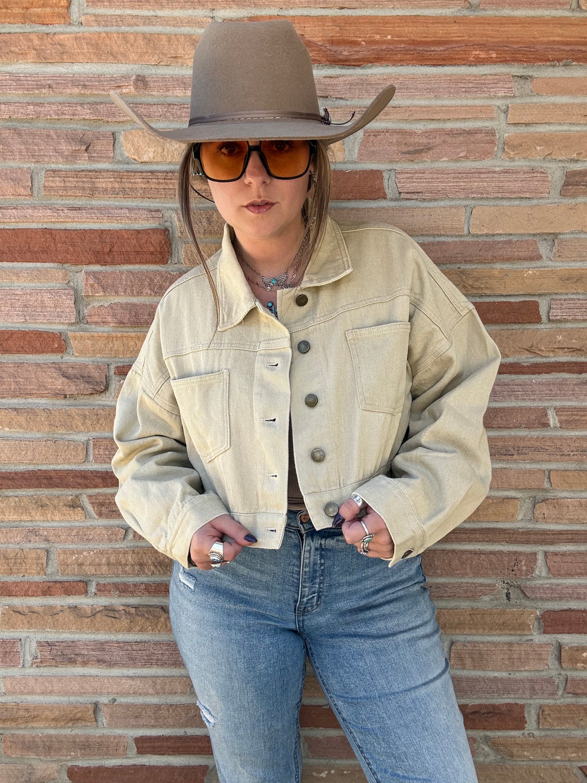 Long Live Cowgirls Patch Twill Denim Jacket