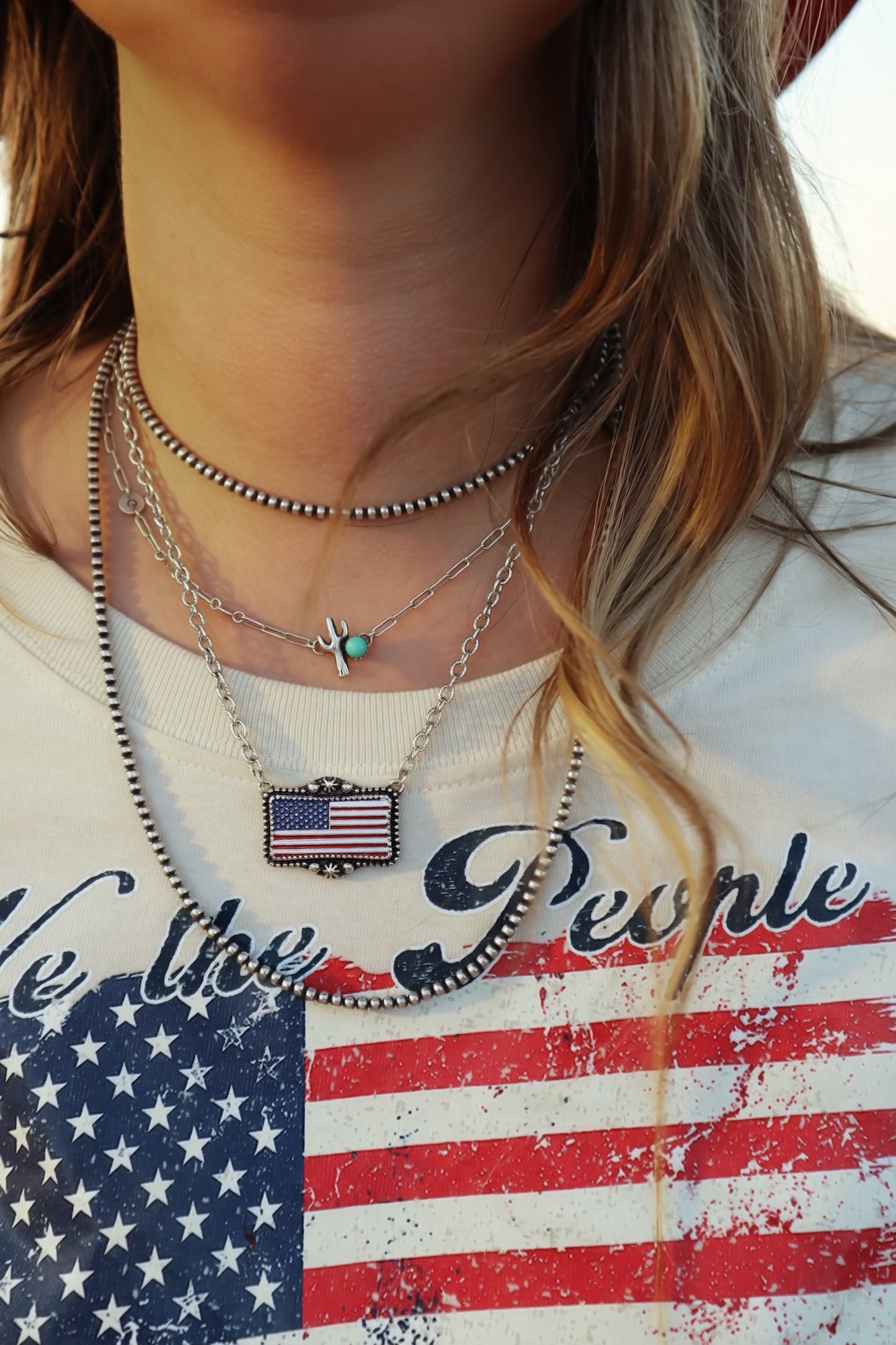We The People Flag Necklace