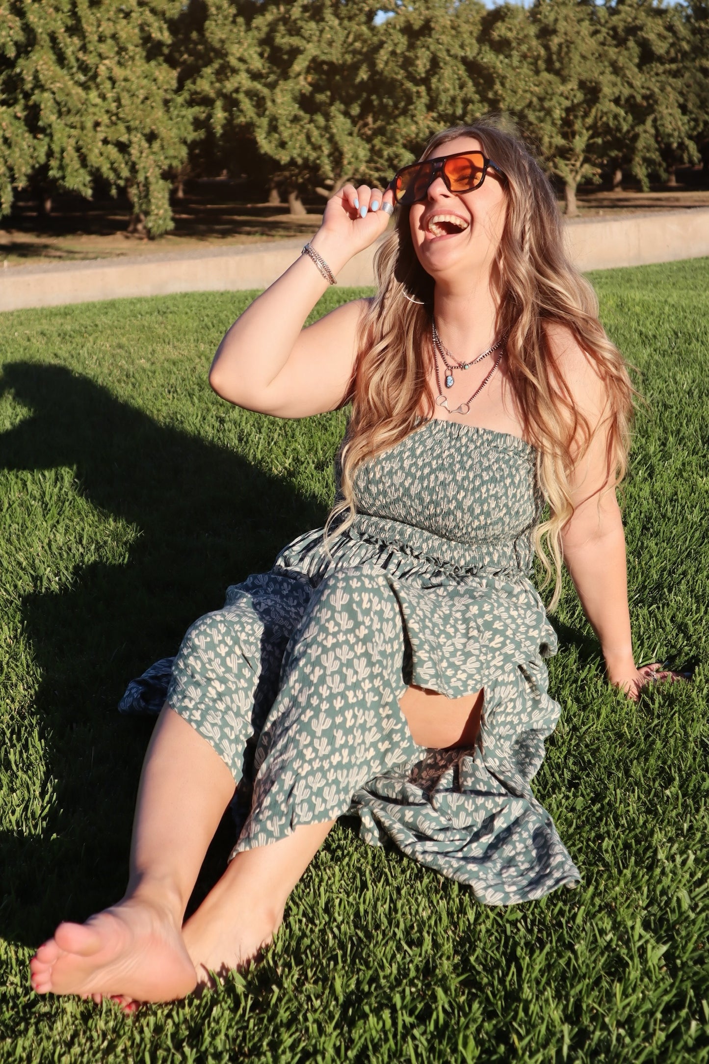 Seafoam Cactus Strapless Jumpsuit