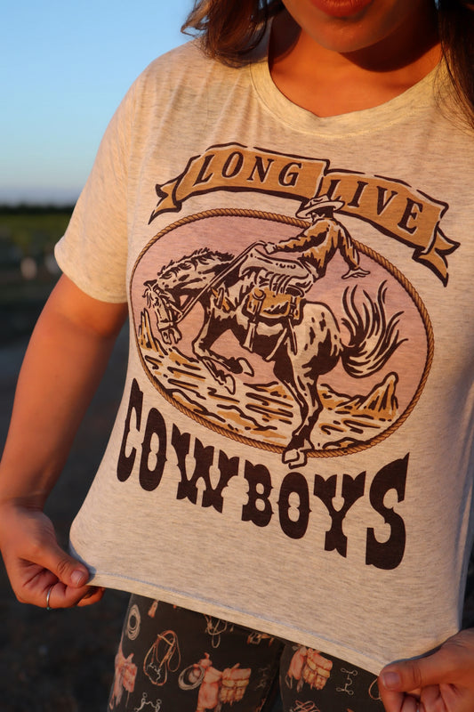 Long Live Cowboys Crop Tee