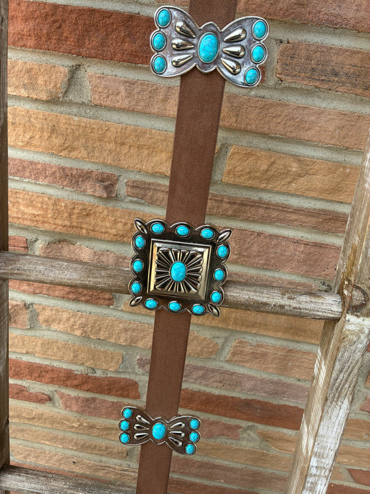 Butterfly Western Concho Vegan Leather Belt