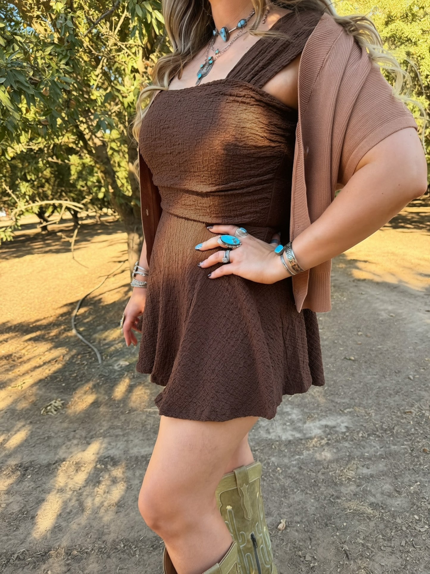 Tumbleweed Trail mini romper dress