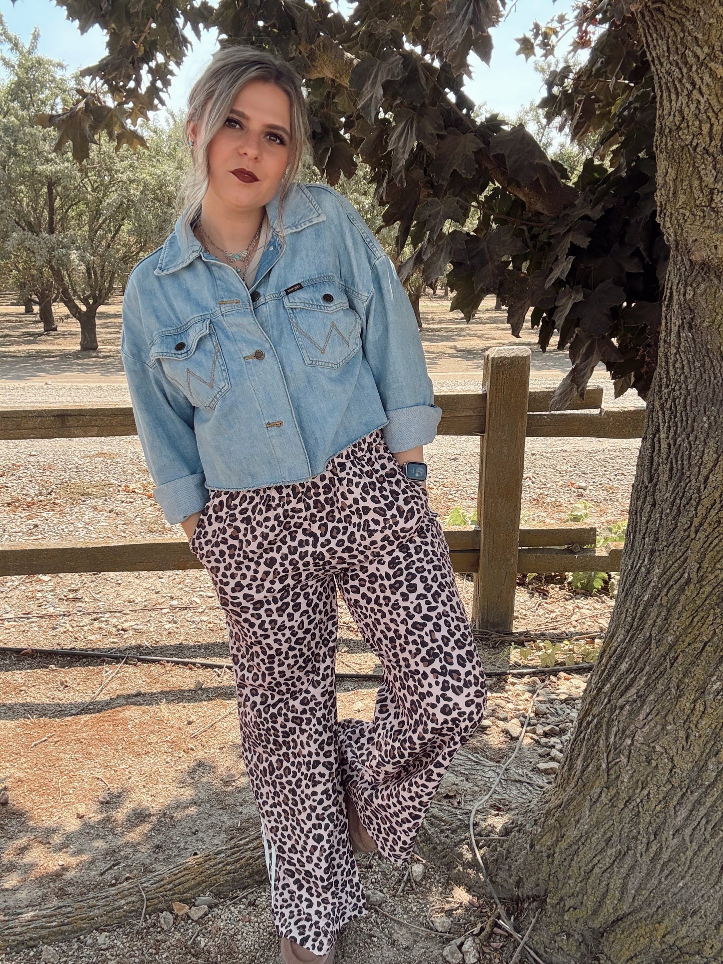 Leopard Print Side Striped Pants