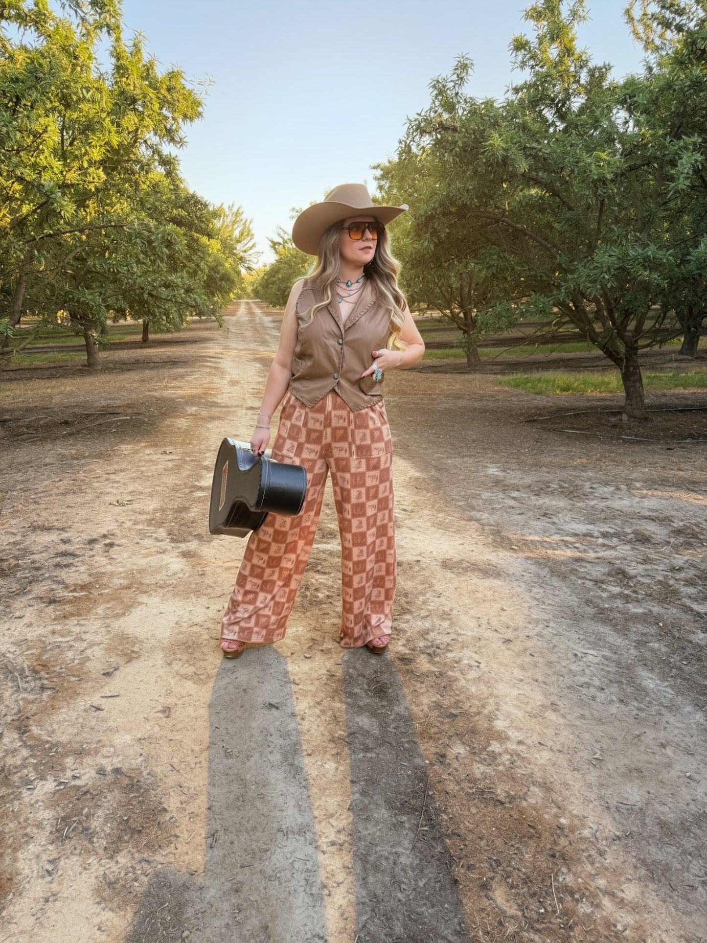 The Cozy Cowpony Pants - Brown Checker print