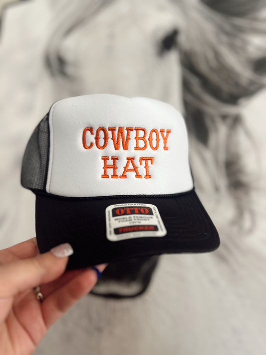 Cowboy Hat Black Trucker Hat
