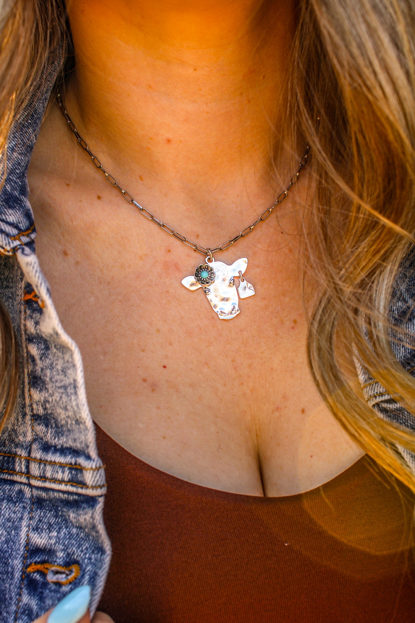 Cow Head Necklace