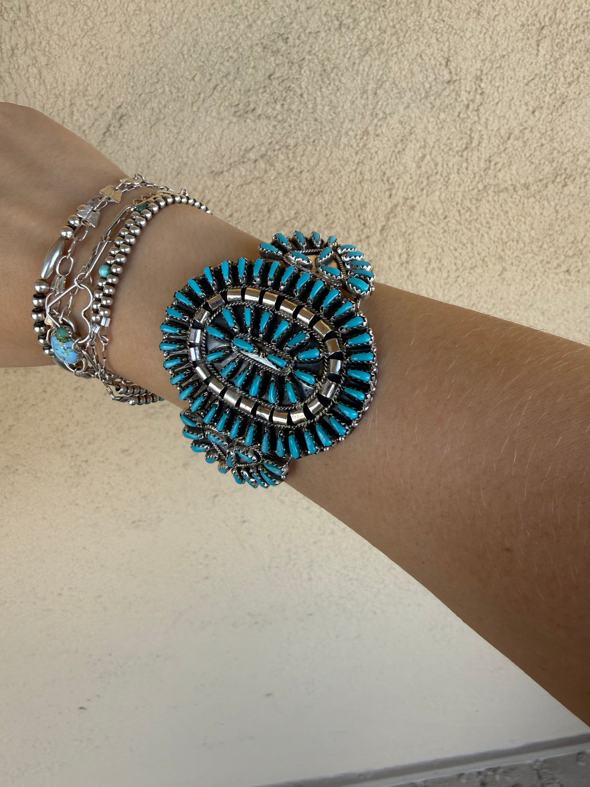 925 sterling silver and turquoise needle point cuff Violet Begay